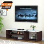 Alpha LED rack brown and white floor tv console best for storage for tv lounge