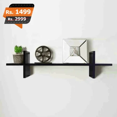 H shape wall mounted floating rack wooden MDF for decoration pieces