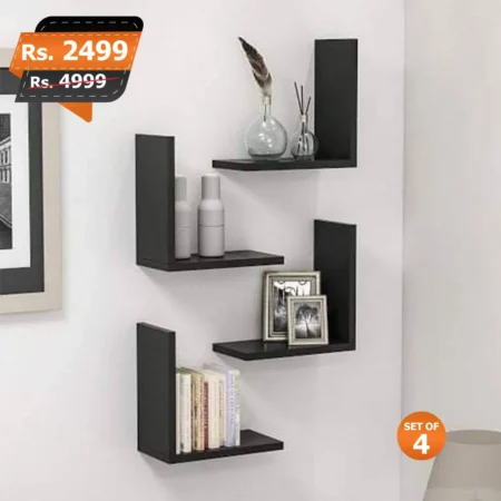 L shape shelves set of 4 best and premium quality for home decoration