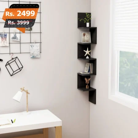 corner Shelf Black elegent and premium quality wwoden rack