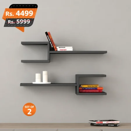 Hex Shelf Black Pair