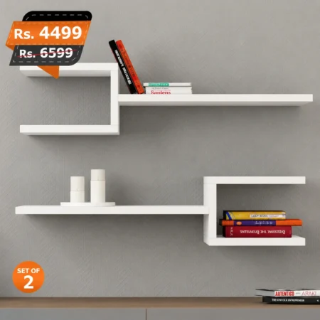 Hex Shelf White Pair