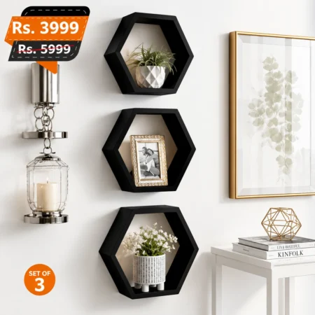Mona Hexagone Black Set of 3