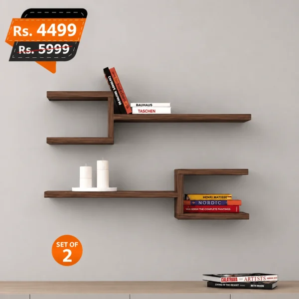 Hex-shelf-pair-black-wall-mounted-best-and-premium-quality-book-shelves-brown-wooden-450x450