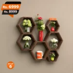 Mona-Hexagon-Set-of-6-brown-best-and-premium-quality-for-home-decoration-high-glossy-sheet-1-450x450