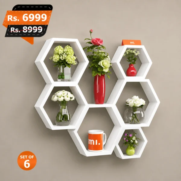 Mona-Hexagon-Set-of-6-white-best-and-premium-quality-for-home-decoration-high-glossy-sheet-1-450x450